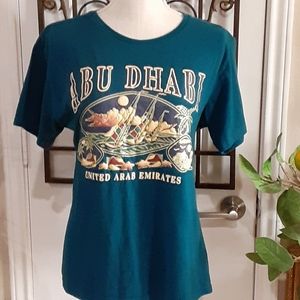 ABU DHABI UAE 3D Embossed Regatta Cotton Tee Shirt Size Large